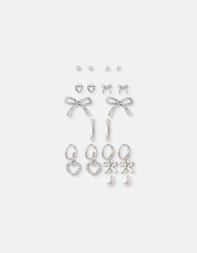 Pack 8 boucles d’oreilles nœuds - Femme