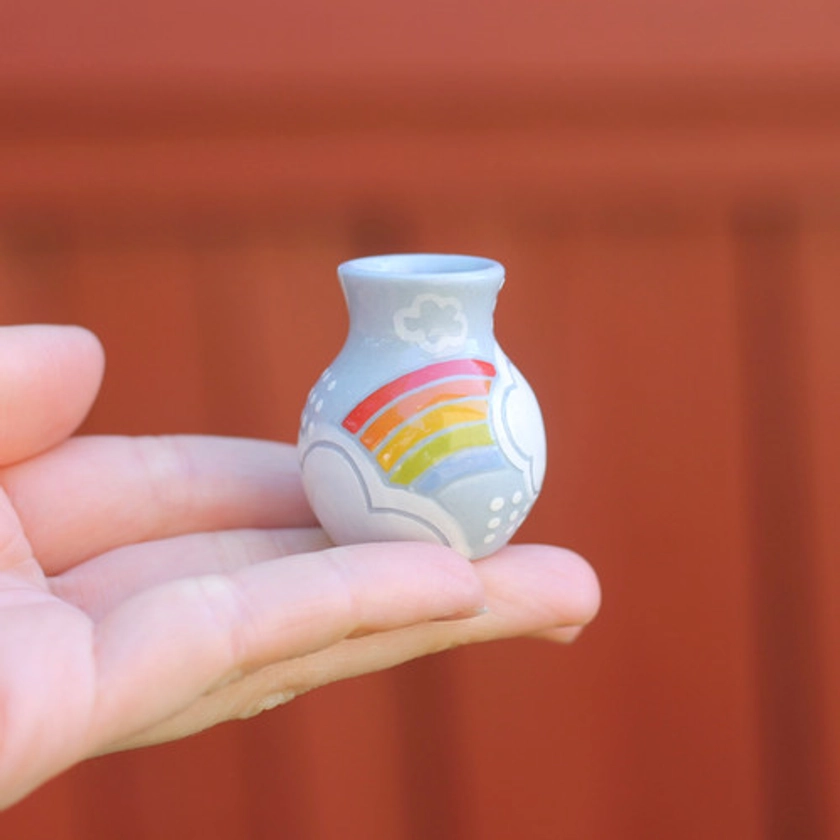 Blue Rainbow Whisker Vase | VMN Ceramics