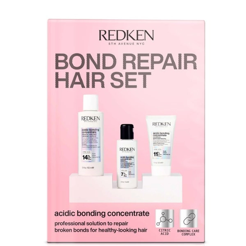 Redken Bond Repair Hair Set for Healthy Looking Hair, Pre-treatment 150ml, Shampoo 75ml, Conditioner 50ml