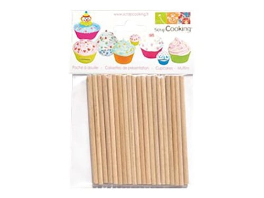 Bâtonnets pour sucettes ScrapCooking - 9 cm - 20 pièces