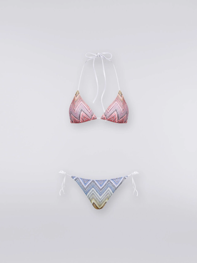 Triangle bikini in zigzag fabric Multicoloured | Missoni