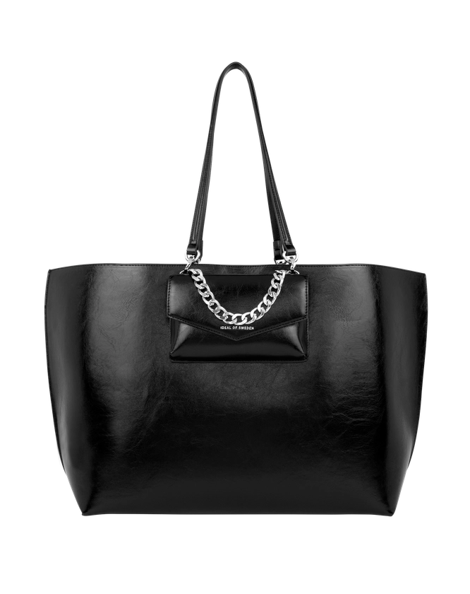 Tulip Chain Tote Glossy Black | Cabas & sacs en toile depuis IDEAL OF SWEDEN