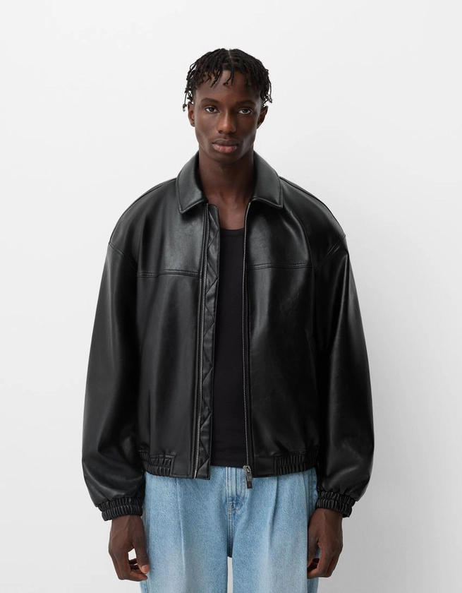 Blouson similicuir oversize - Blousons et manteaux - Homme