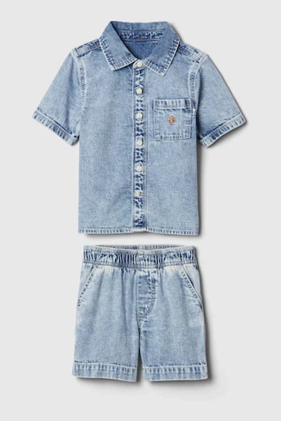 Buy Gap Blue Cotton Brannan Bear Denim Outfit Set (6mths-5yrs) from the Next UK online shop