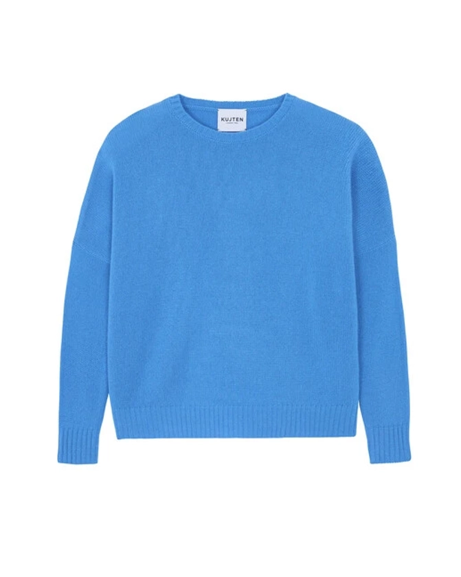 Pull col rond oversize ml cachemire Bleu | PULL AMELIE | Kujten Cachemire