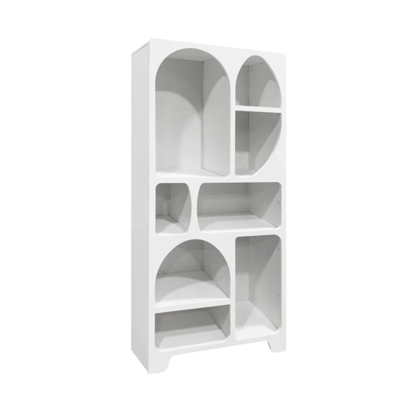 Etagère bibliothèque organique effet bois blanc