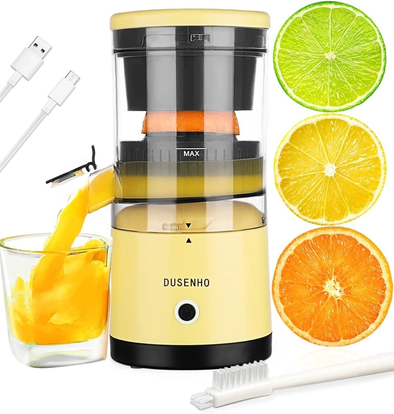 Electric Citrus Press Juice Extractor USB Charging for Lemon, Orange | 45W | Drip Spout | High Yield | Portable : Amazon.fr: Home & Kitchen