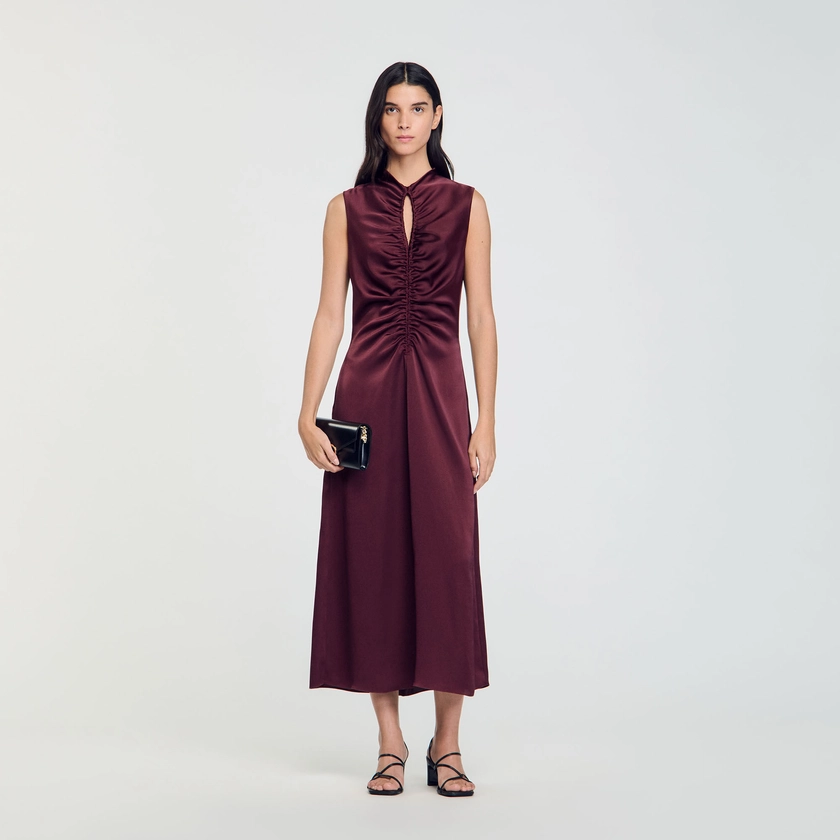 Robe satinée drapée | Sandro FR