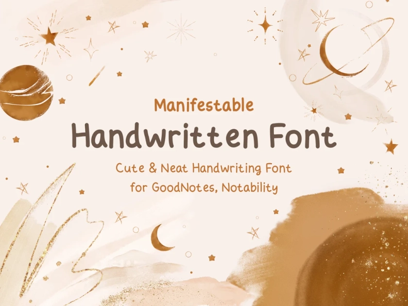 Handwritten Font Manifestable Font Bundle Digital Planner Font Goodnotes Font Cute & Neat Handwriting Font for Goodnotes, Notability - Etsy
