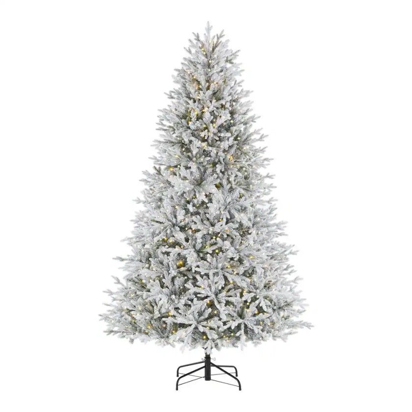 Home Decorators Collection 7.5 ft. Pre-Lit LED Kenwood Fraser Flocked Artificial Christmas Tree 21HD10008 - The Home Depot