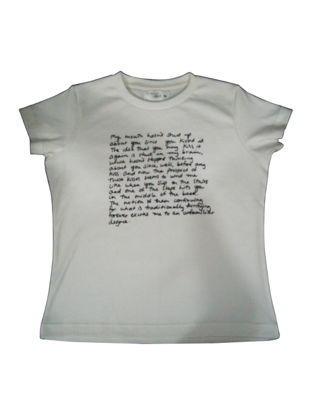 baby tee 'alex turner's love letter to alexa chung'