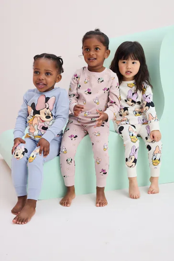 Buy Pink/Blue/White Minnie Mouse License 100% Cotton Pyjamas 3 Pack (9mths-12yrs) from the Next UK online shop