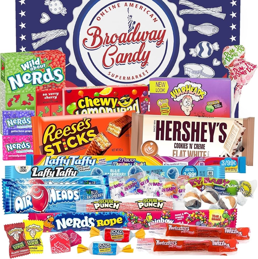 Broadway Candy Assortiment Bonbons Américains Coffret Cadeau – Lot au Chocolat pour Enfants et Adultes –pour Anniversaire, Noël, Thanksgiving, Halloween