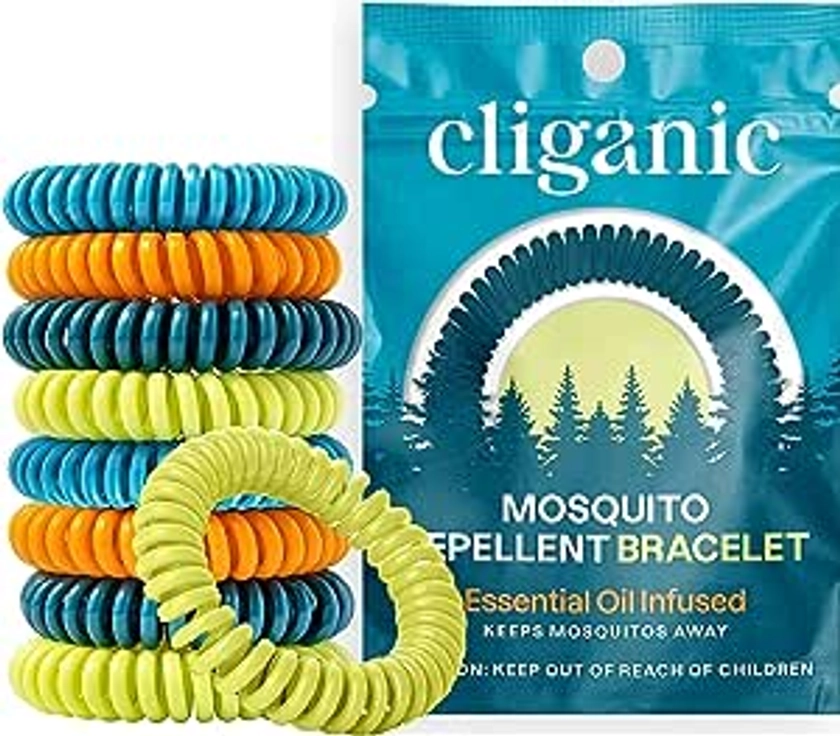 Amazon.com: Cliganic 10 Pack Mosquito Repellent Bracelets, DEET-Free Bands, Individually Wrapped (Packaging May Vary) : Health & Household