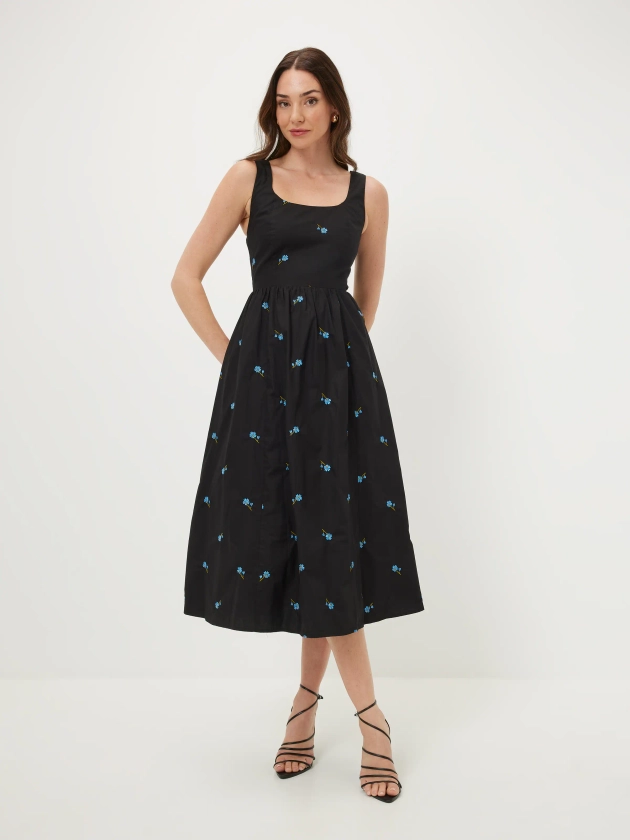 Maxine Embroidered Midi Dress - Portmans Online