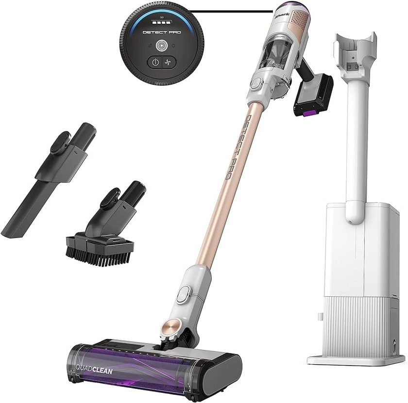 Amazon.com - Shark IW3511 Detect Pro - Lightweight Cordless Vacuum Cleaner with HEPA Filter, Portable Handheld Attachment, Charging Dock, Auto-Empty System, Crevice Tool, Ideal Stick Vacuum for Pet Hair, White
