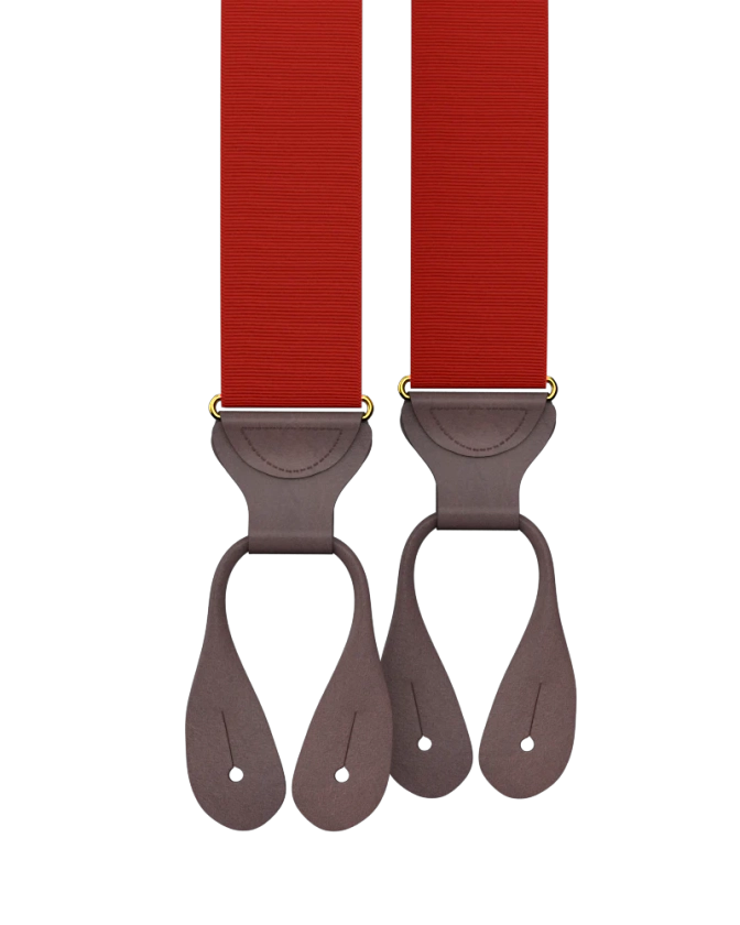 Red Grosgrain Suspenders