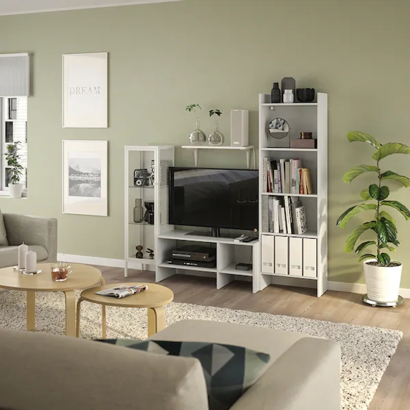 BAGGEBO combinaison meuble TV, blanc, 174x35x160 cm - IKEA