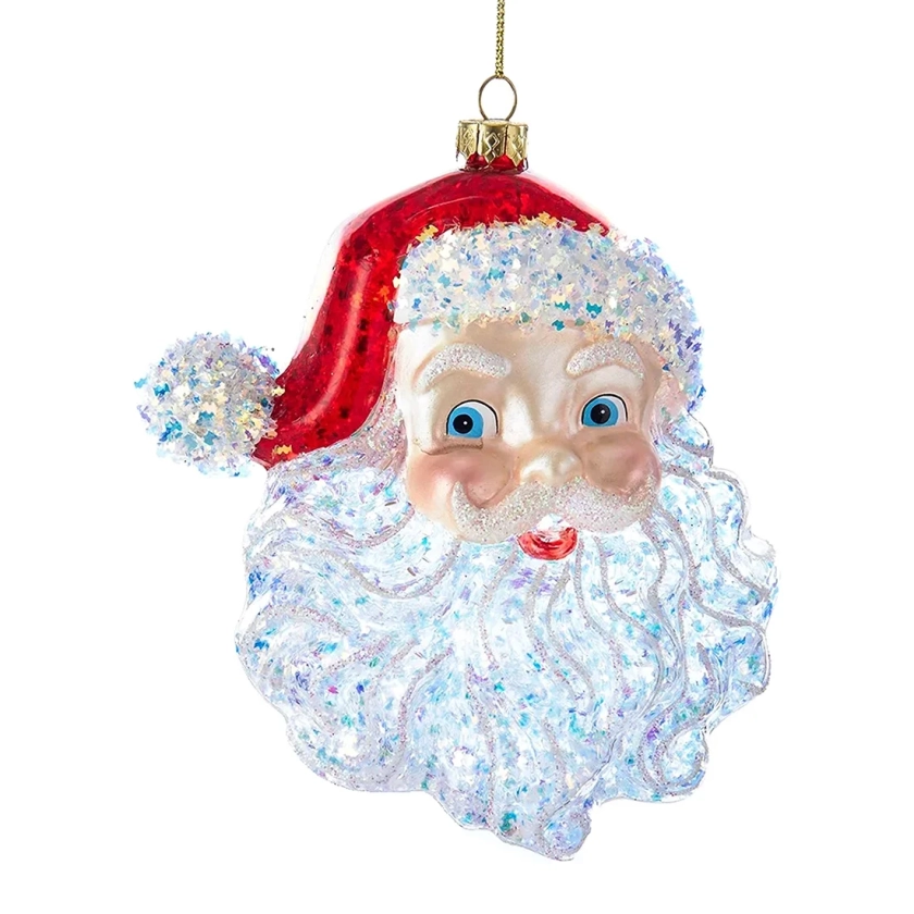 Kurt Adler Glass Santa Head Ornament - Walmart.com