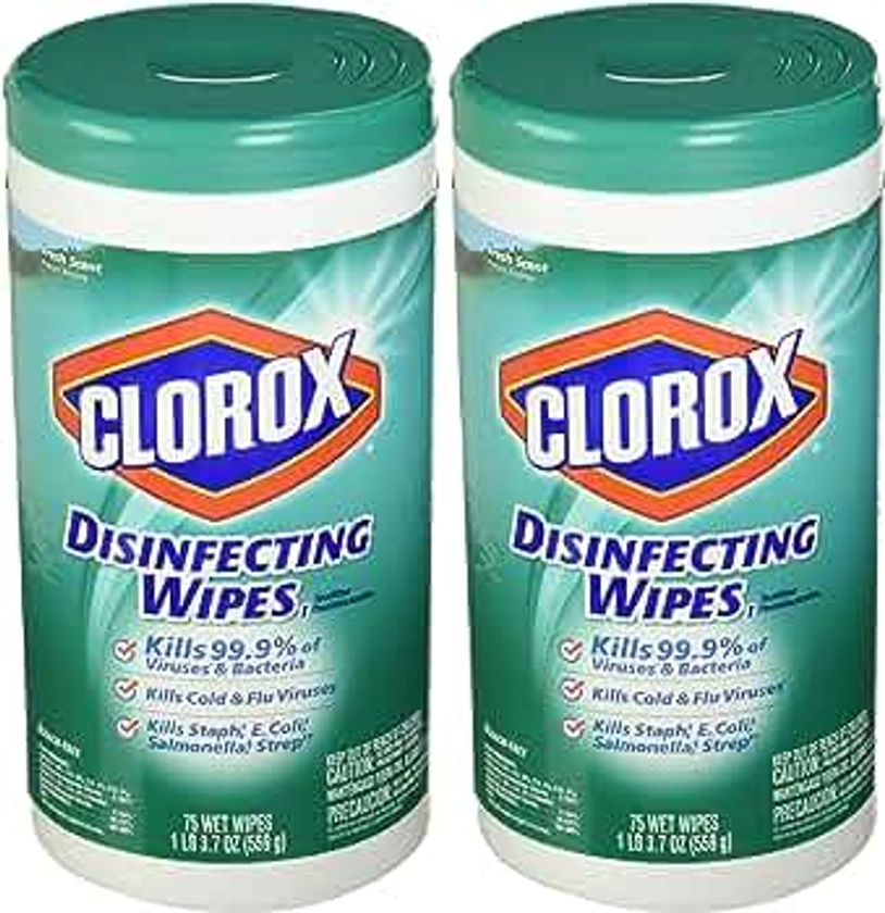 Clorox Fresh Scent Disinfecting Wipes, 75 Count 2-Pack