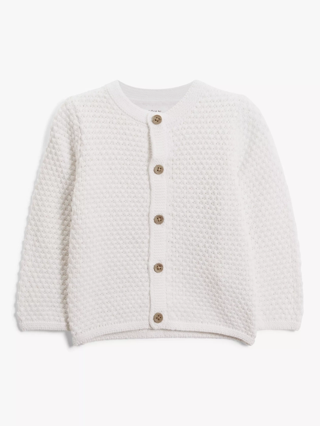 John Lewis Baby Cardigan, White