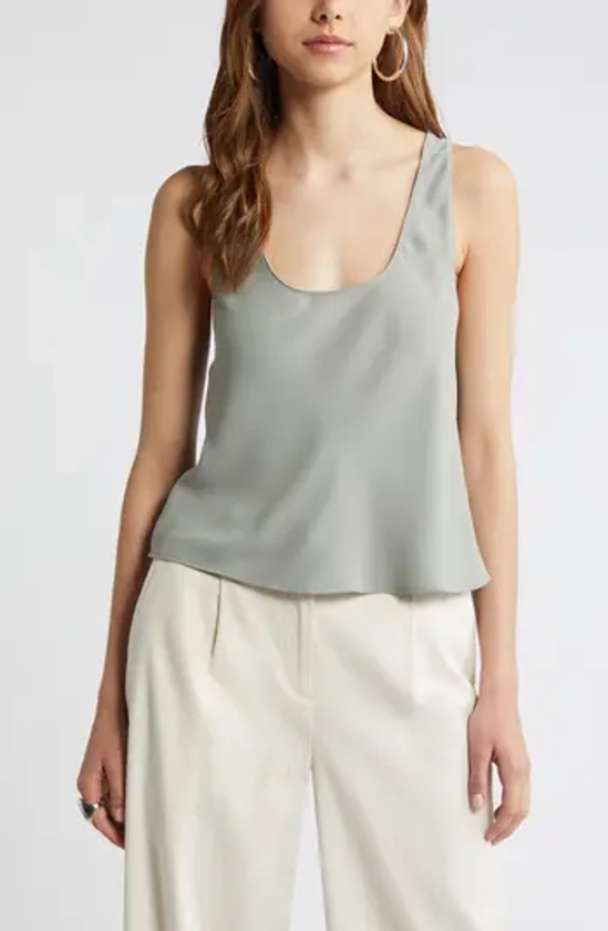 Scoop Neck Woven Tank