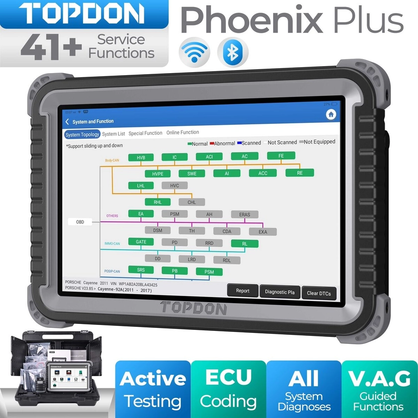 TOPDON Phoenix Plus Bidirectional Scan Tool Car Full System Diagnostic Scanner