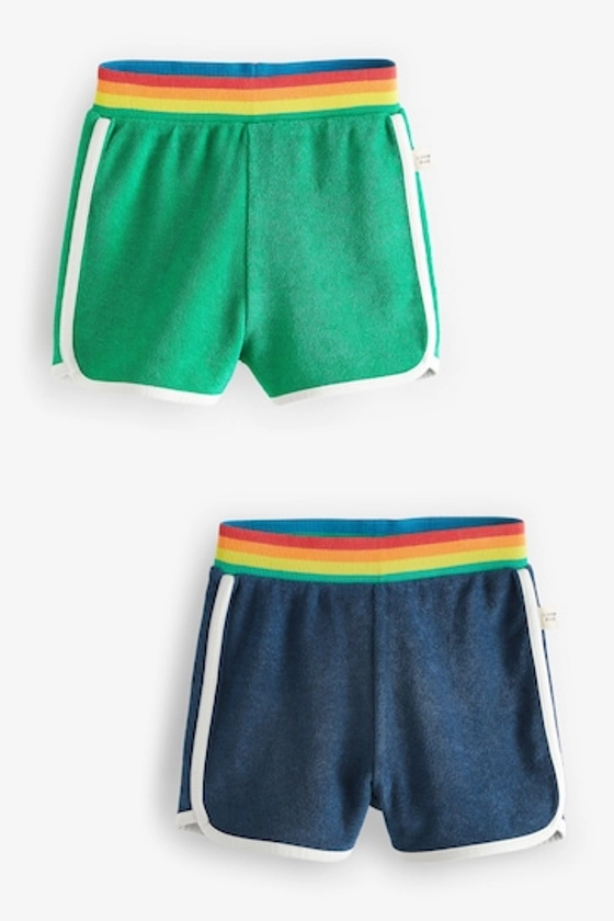 Buy Little Bird by Jools Oliver Green/Navy Towelling 2 Pack Shorts from the Next UK online shop