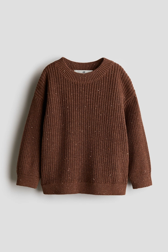 Rib-knit cotton jumper - Brown - Kids | H&M GB