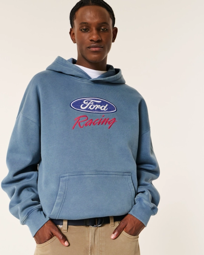 Men's Boxy Ford Racing Graphic Hoodie | Men's Tops | HollisterCo.com