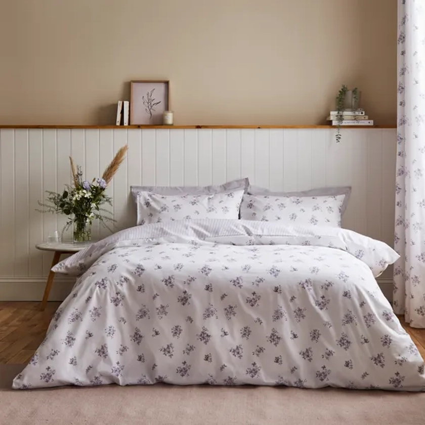 Hailey Ditsy Mauve Duvet Cover and Pillowcase Set