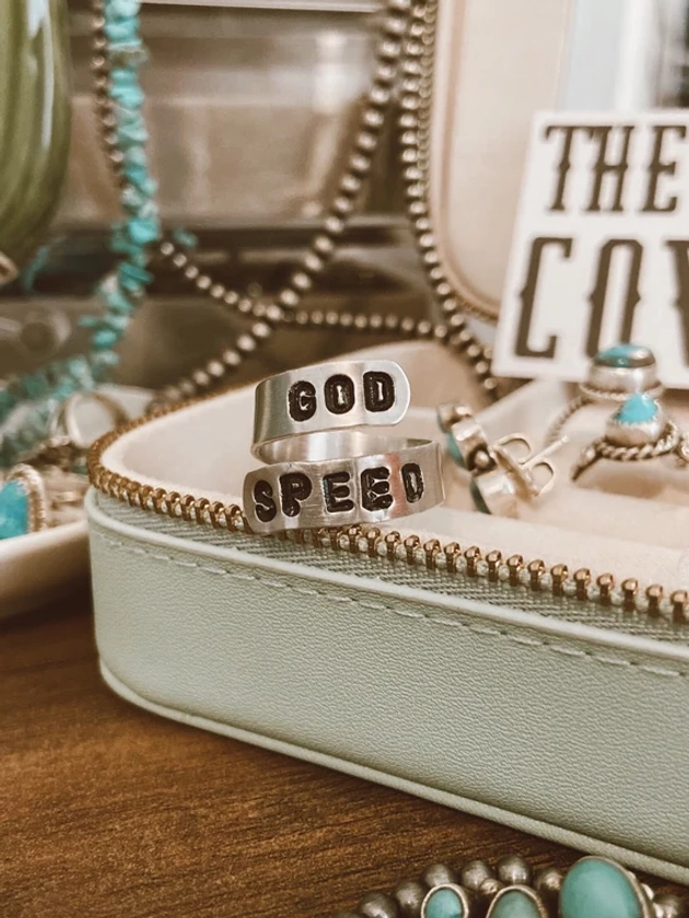GodSpeed Stamped Wrap Ring | Country Music Inspired