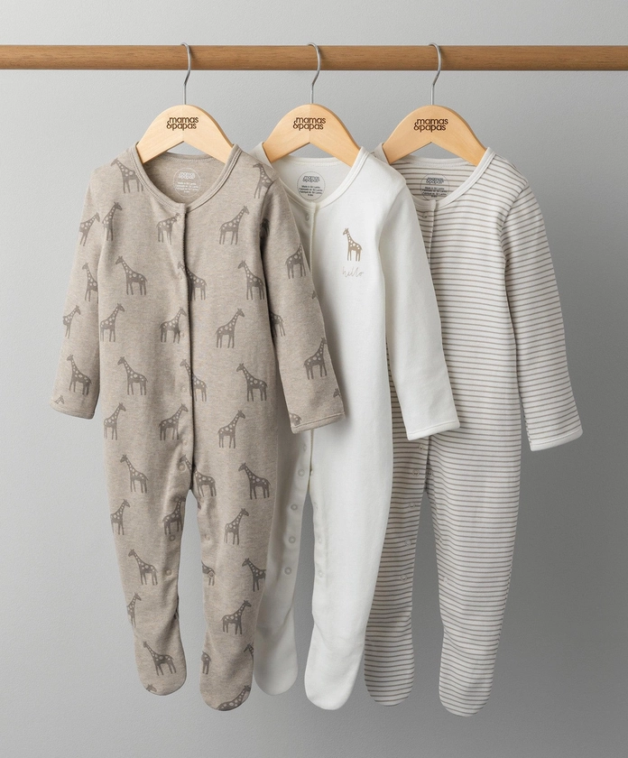 Giraffe Sleepsuits - 3 Pack