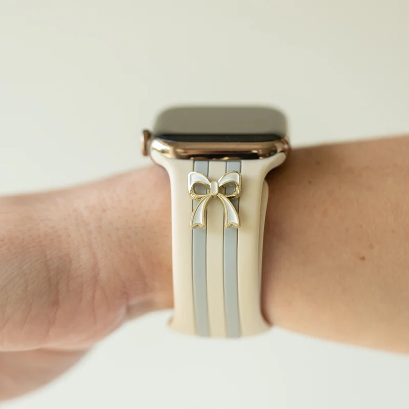 The It Girl Ivory and Gray Smart Watch Band