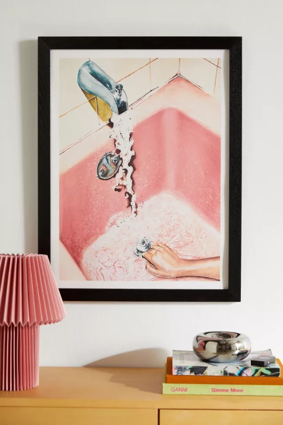PrettyPainter Vintage Pink Bathroom Art Print