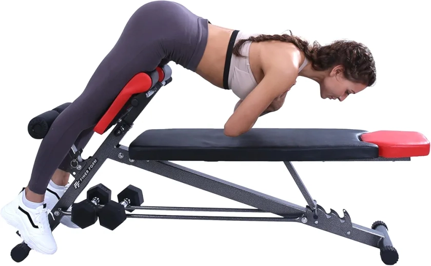 Finer Form Banc de musculation multifonctionnel - banc de musculation réglable pour développé couché, extensions de dos et redressements assis. Utilisez-le comme banc assis, décliné ou plat, Noire : Amazon.fr: Sports et Loisirs