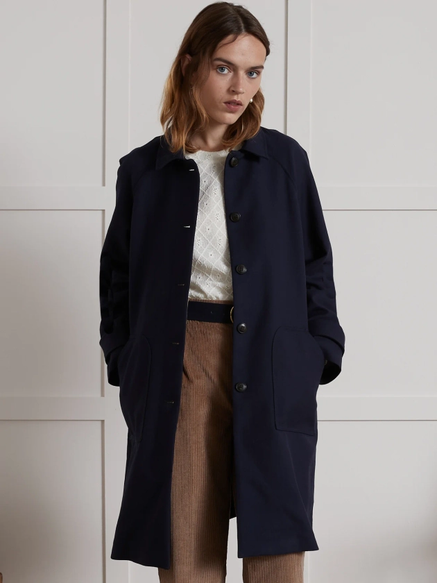 Manteau Car Coat femme tissu double face