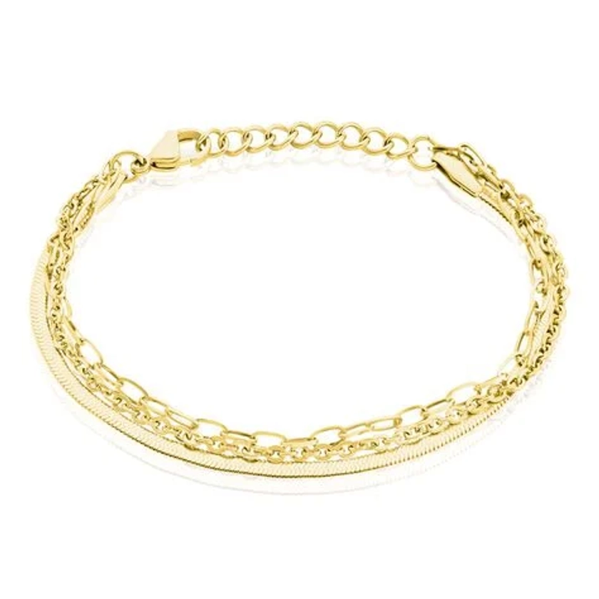 Bracelets Acier Miroir Sans pierre Jaune 19cm - FIBFJW03614 • Histoire d'Or