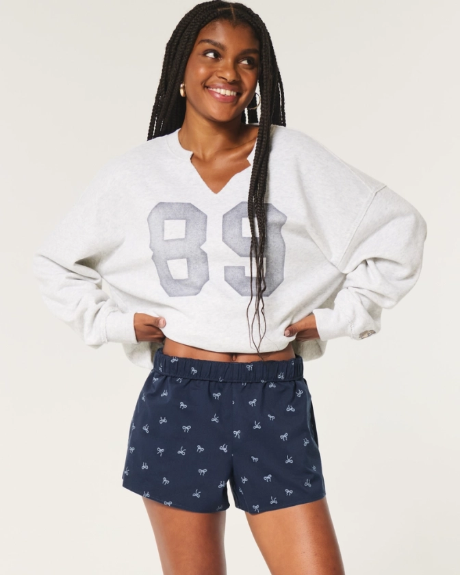 Women's Poplin Boxer Shorts | Women's Bottoms | HollisterCo.com