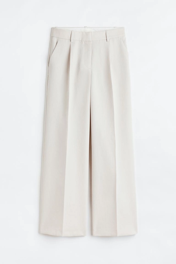 Tailored trousers - Low waist - Long - Light beige - Ladies | H&M GB