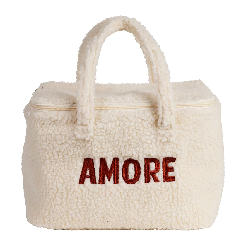 Sac isotherme "Amore" en tissu bouclette écru - Funky