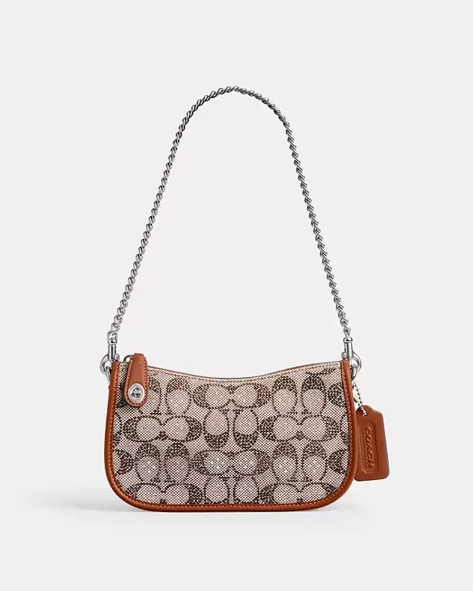 COACH® | Swinger 20 In Crystal Signature Jacquard