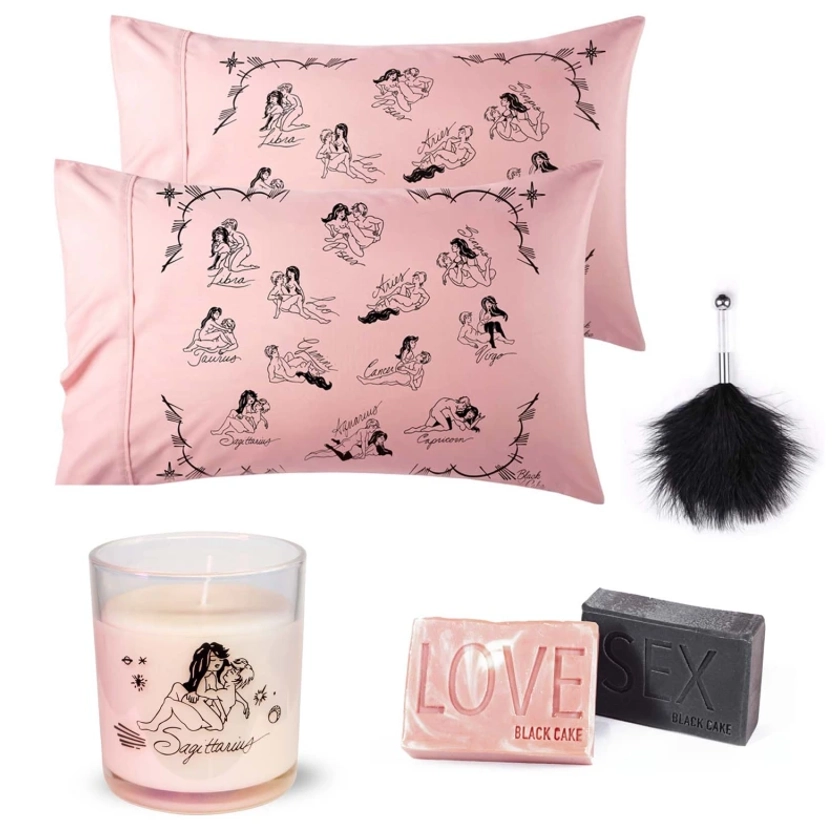 Sagittarius Pleasure Pack- Zodiac Horoscope Love Pillowcase, Soap, Candle Set