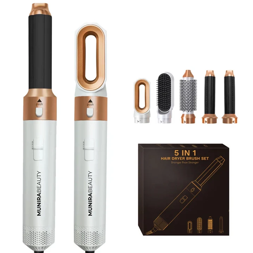 Munira Beauty® Premium 5 in 1 Hair Styler V5 Pro [Auto Curling + 1 Year Warranty]