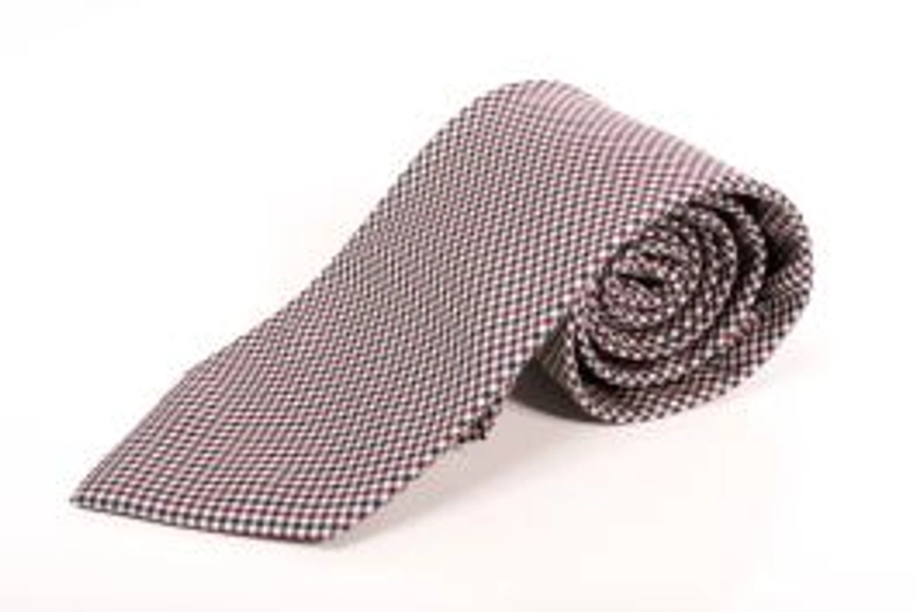 Shepherd's Check Silk Tie in Blue and Red - Fort Belvedere