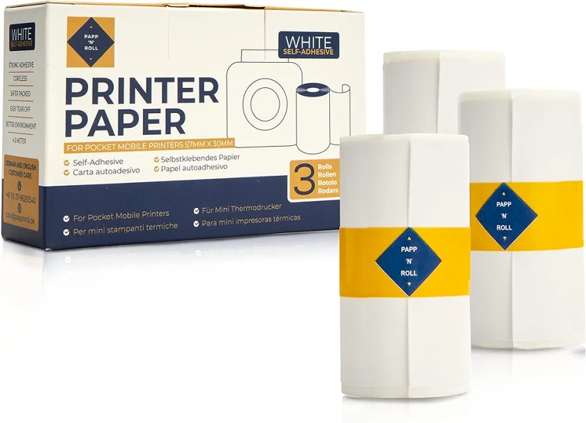 Papp'n'Roll® Imprimante papier autocollant thermique pour imprimante thermique PeriPage A6/Paperang P1 P1/Poooli papier d'imprimante pour mini imprimante 57 * 30mm