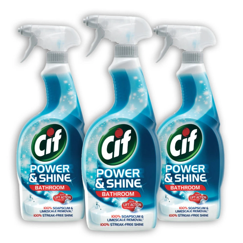 Cif Power and Shine Bathroom Spray, 3 x 700ml | Costco UK