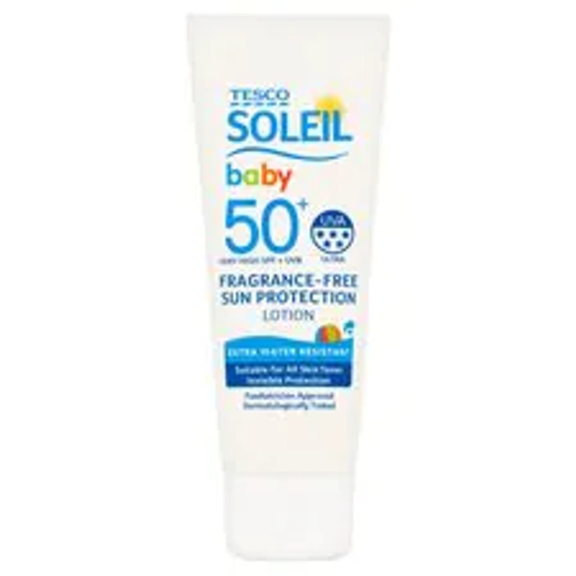 Tesco Soleil Baby Fragrance-Free Sun Protection Lotion SPF50+ 75ml