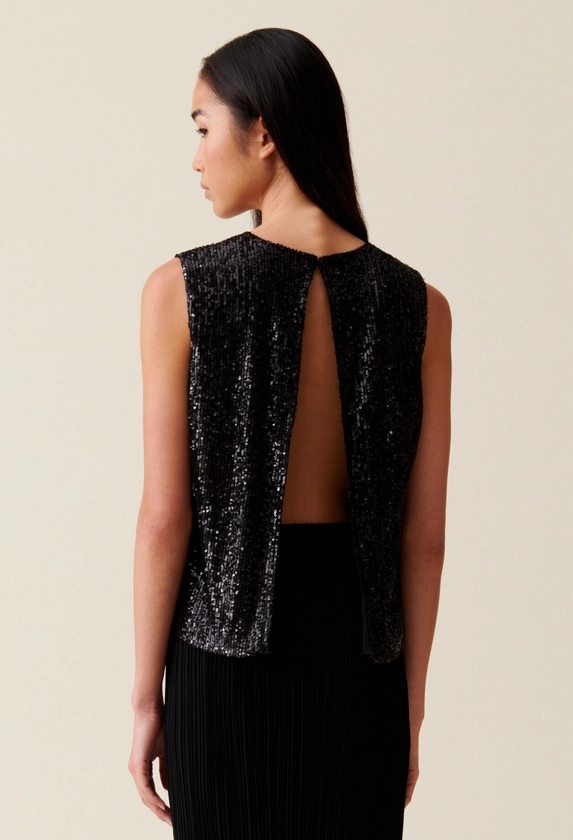 Top à sequins noir | Claudie FR