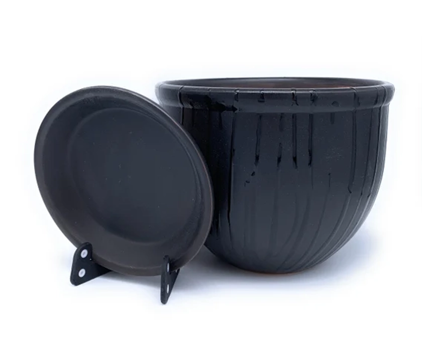 Glazed Ceramic Flower Pot With Saucer Round Terracotta With - Etsy UK